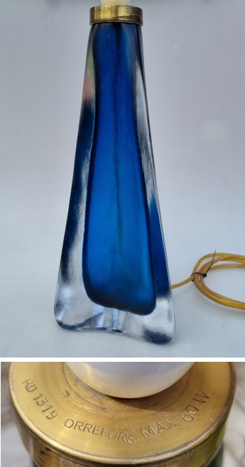 Bordlampe Design af Carl Fagerlund for Orrefors Frostet Glas